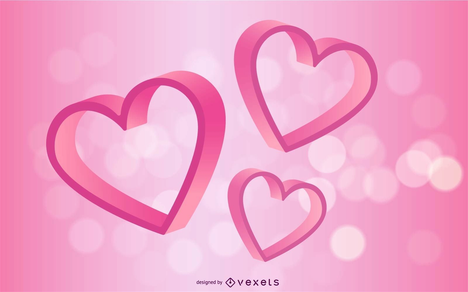 Bunte 3D-Herz-Valentinsgrußkarte
