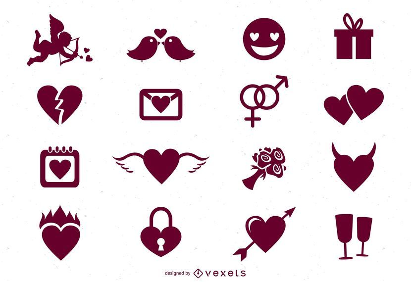16 Minimal Valentine Icons 16 Minimal Valentine Icons