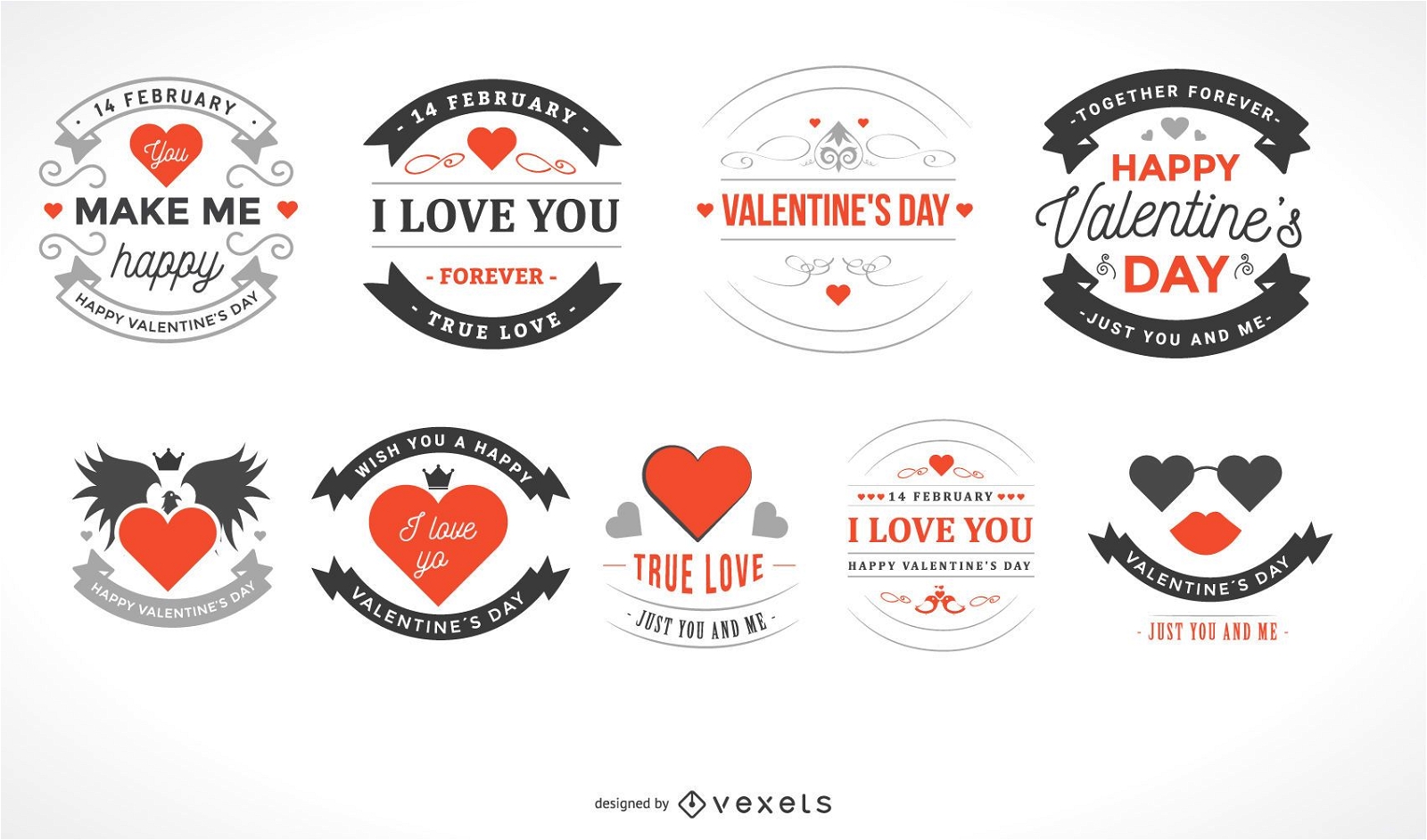 Beautiful Valentine quotes Label Pack