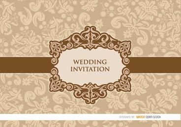 Invitación de boda floral melocotón suave