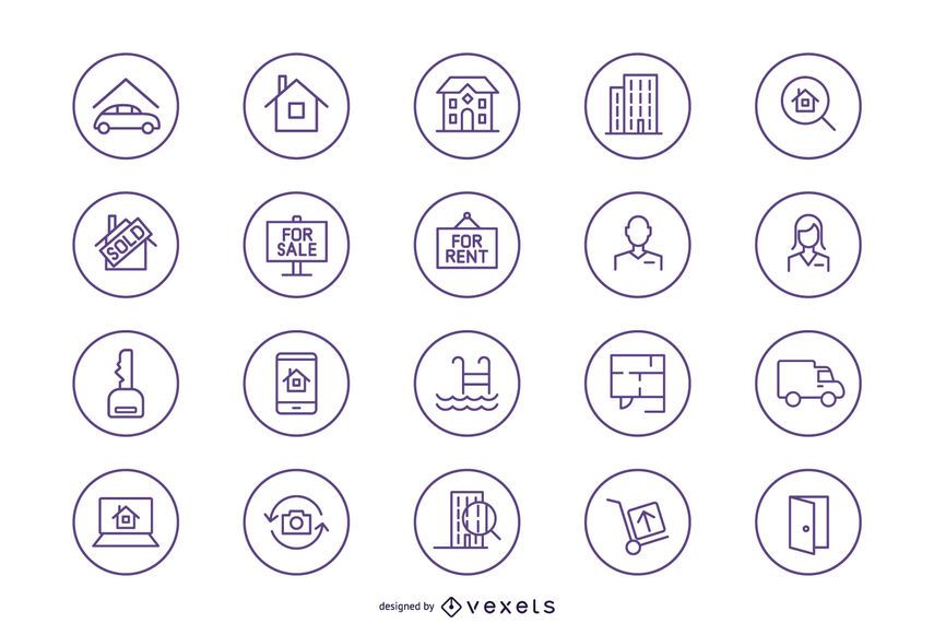 Real Estate Icon Pack Silhouette Real Estate Icon Pack Silhouette