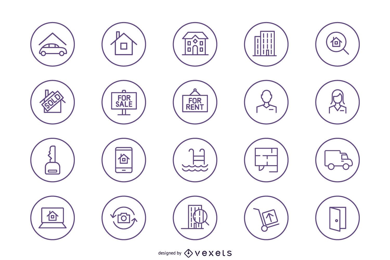 Immobilien Icon Pack Silhouette