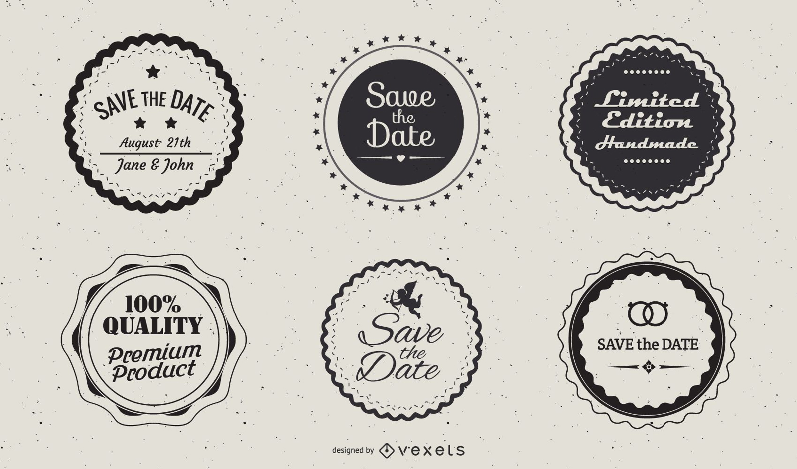 Vintage Circular Label Pack Vorlage