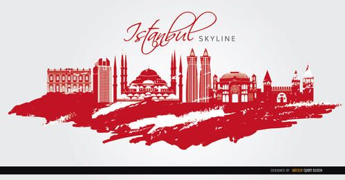 Hitos de estambul pintados de rojo Hitos de estambul pintados de rojo