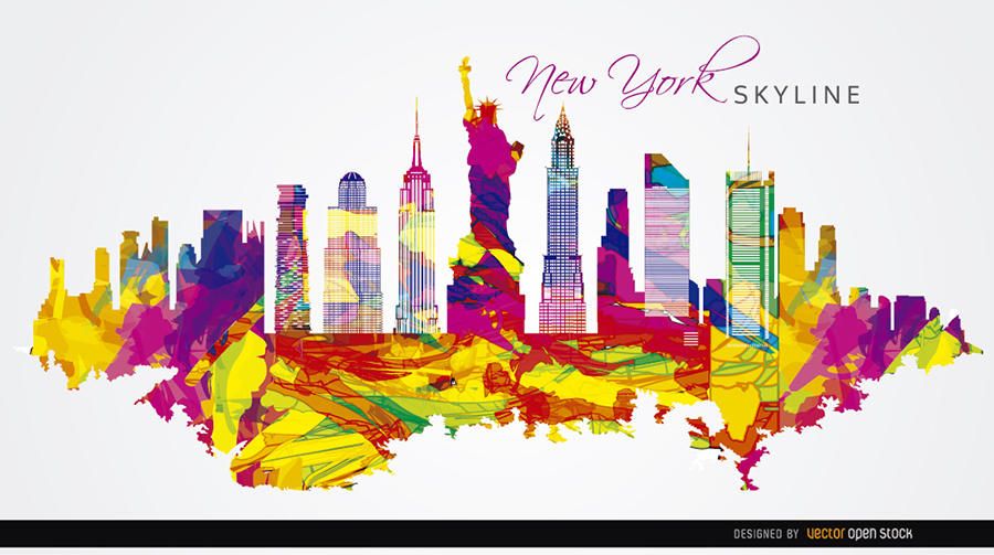 New York City colorful painted New York City colorful painted