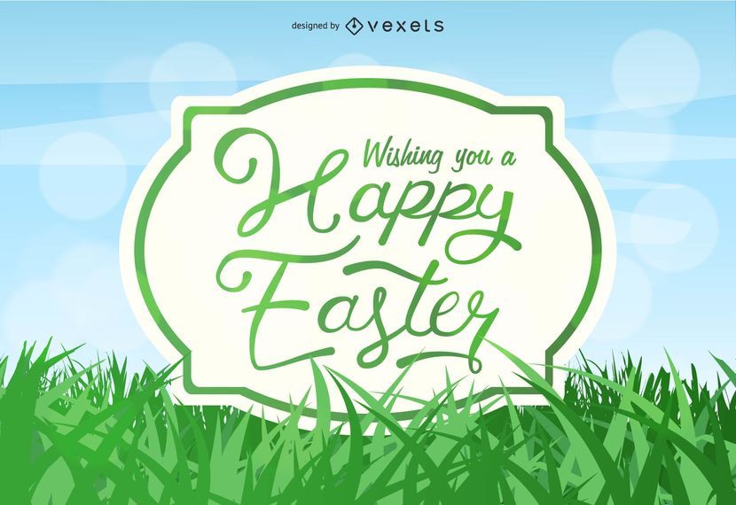 Easter Shield Banner with Grasses Easter Shield Banner with Grasses