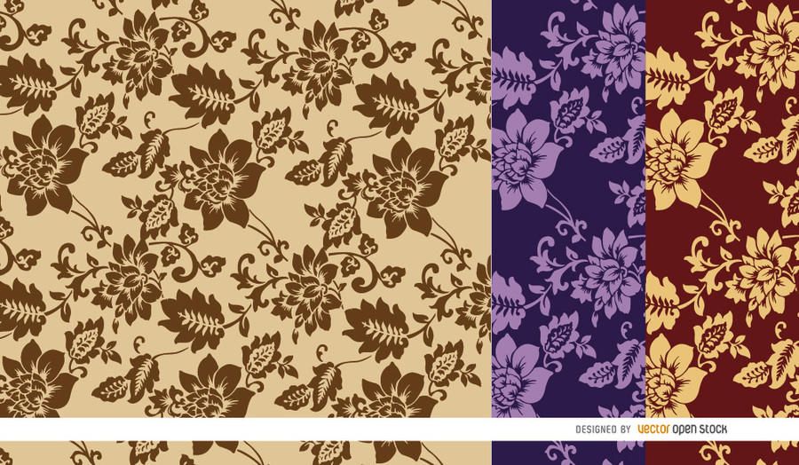 Brown flowers pattern background Brown flowers pattern background