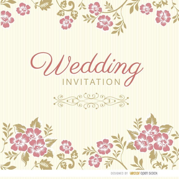 Manga de invitación de boda de hojas florales