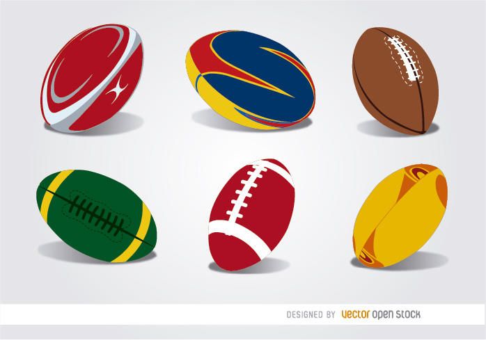 Conjunto de 6 bolas de rugby Conjunto de 6 bolas de rugby