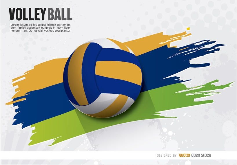 Volleyball Painted Wake Ball - Vector Download