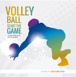 Silueta colorida de niña de voleibol