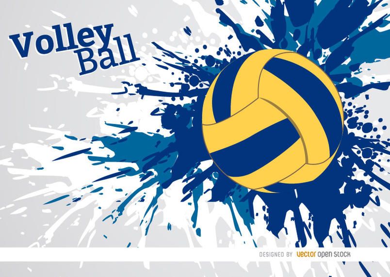 Design de pintura de grunge de voleibol Design de pintura de grunge de voleibol
