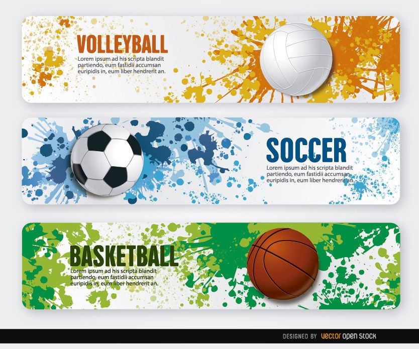 Volleyball Basketball Fu?ball Grunge Banner