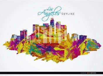 Coloridos edificios de la ciudad de Los Ángeles