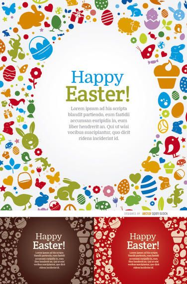 3 Happy Easter egg elements backgrounds 3 Happy Easter egg elements backgrounds