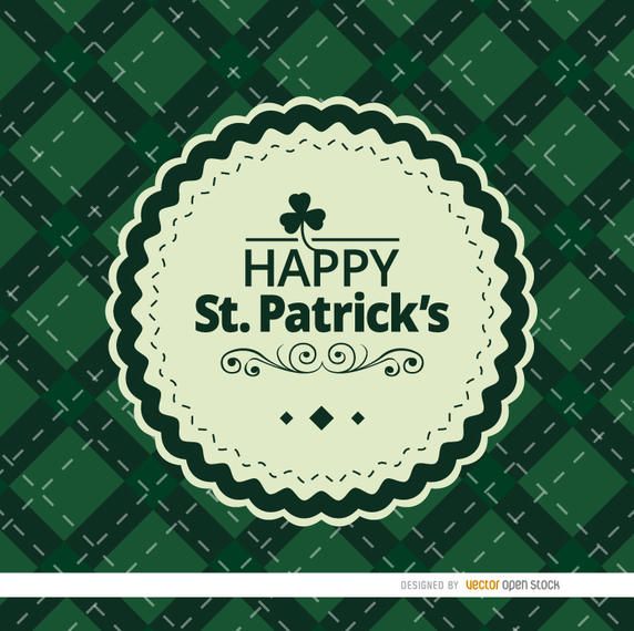 St. Patrick’s rhombs background with seal St. Patrick’s rhombs background with seal