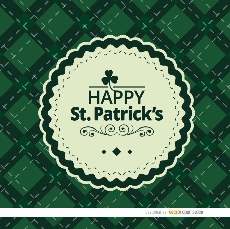 St. Patrick&#39;s Rhombs Hintergrund mit Siegel