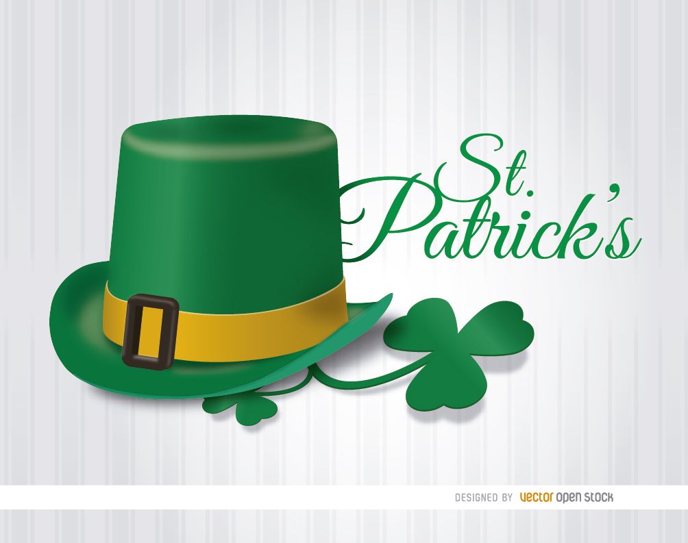 Kleeblatt-Tapete mit St. Patrick&#39;s Hat