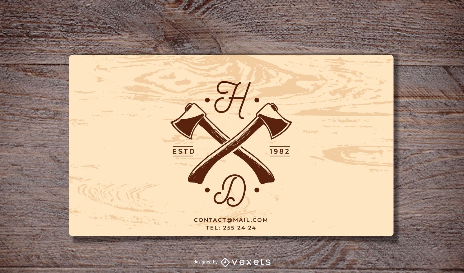 Wooden Background Business Card Template