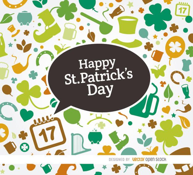 St. Patrick?s symbols colorful background St. Patrick?s symbols colorful background