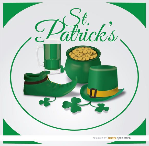 St. Patrick?s symbols circle background St. Patrick?s symbols circle background