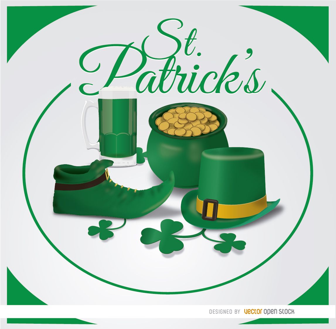 St. Patrick?s symbols circle background