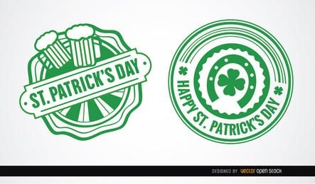Two St. Patrick?s round badges