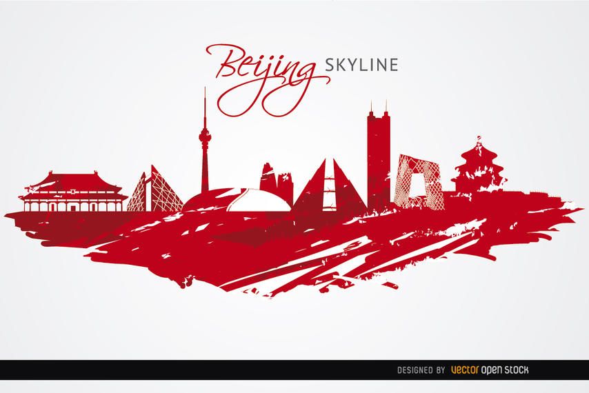 Beijing landmarks painted red Beijing landmarks painted red