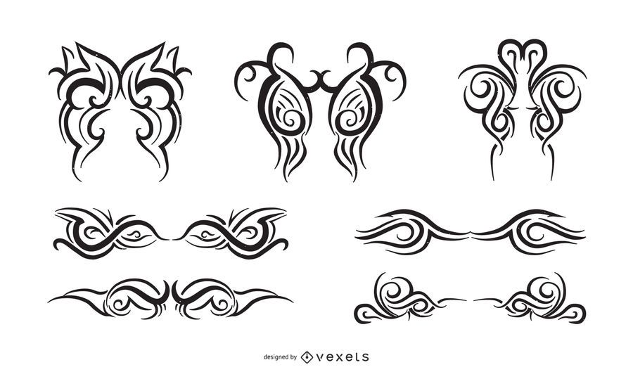 Riscas criativas & conjunto de ornamento Tribal Riscas criativas & conjunto de ornamento Tribal