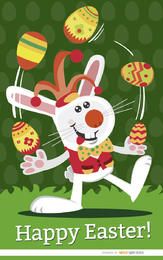 Easter Jester rabbit juggling