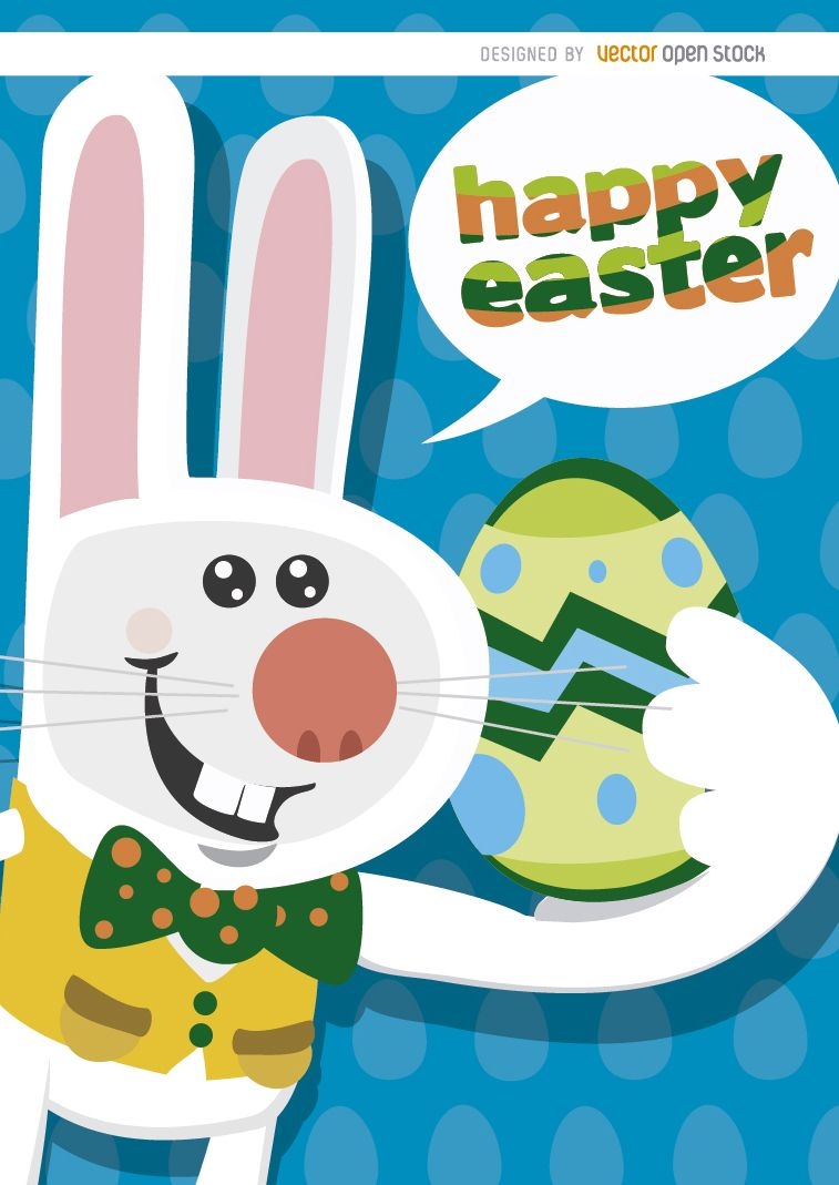 Happy Easter funny bunny background