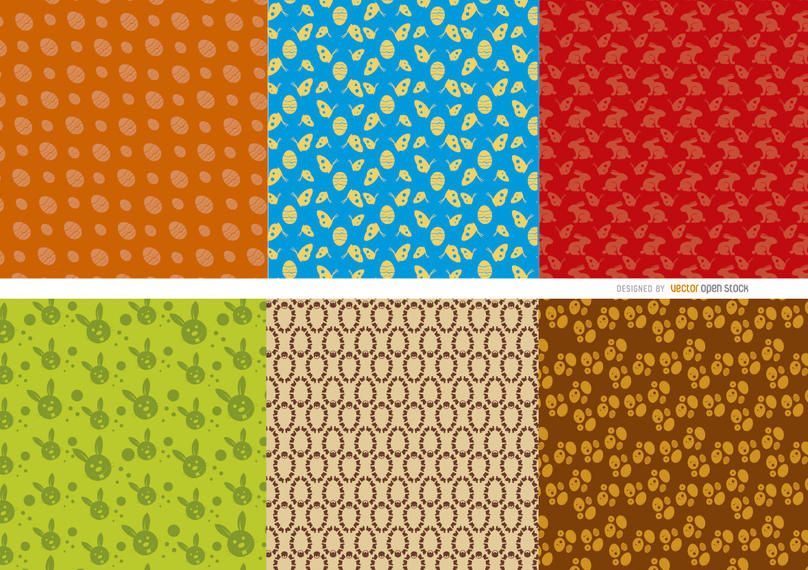 6 Easter Eggs bunnies patterns 6 Easter Eggs bunnies patterns