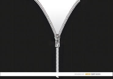Black white cloth zipper