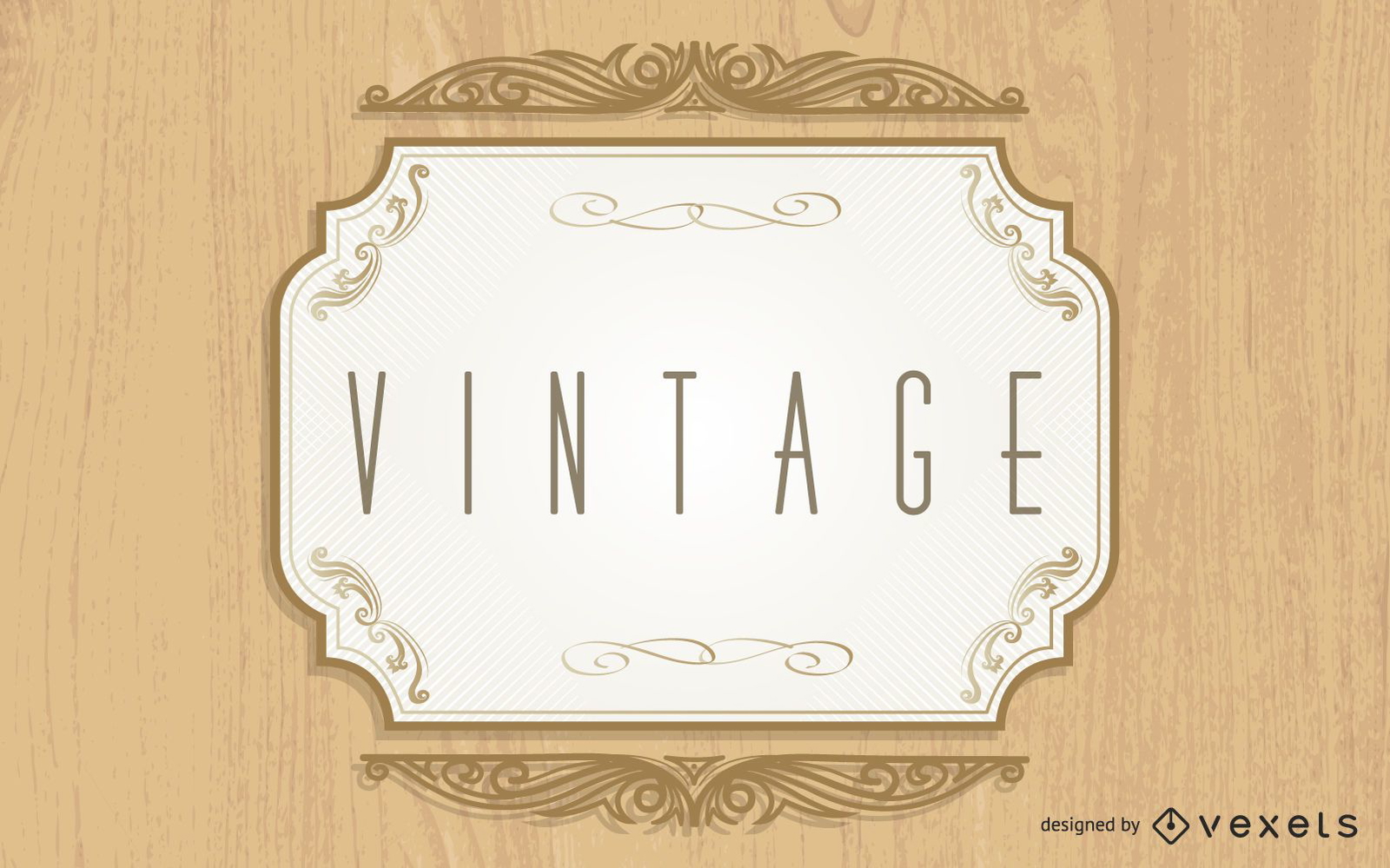 Creative Vintage Label Wooden Background