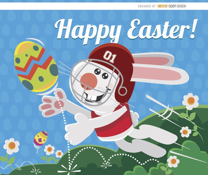 Huevo de fútbol de conejito de Pascua Huevo de fútbol de conejito de Pascua