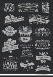 15 emblemas de tiza de Pascua