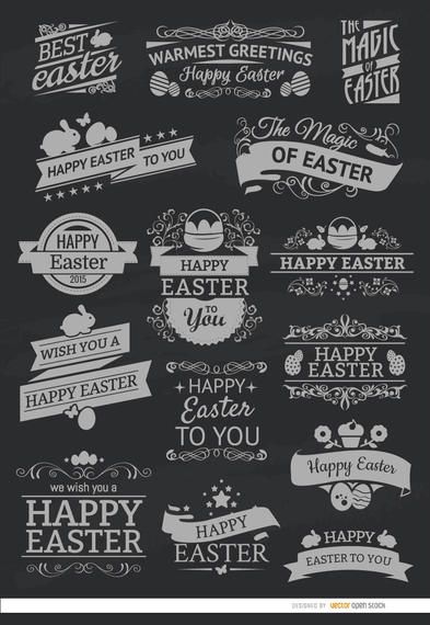 15 emblemas de tiza de pascua 15 emblemas de tiza de pascua