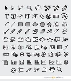 78 Menüwerkzeugsymbole eingestellt