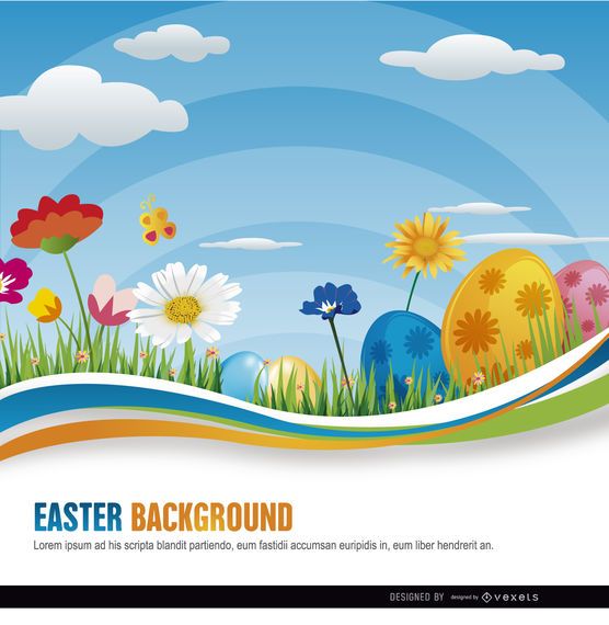 Flowers Easter eggs wavy Flowers Easter eggs wavy
