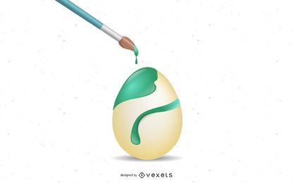 Huevo de Pascua de pintura de pincel realista