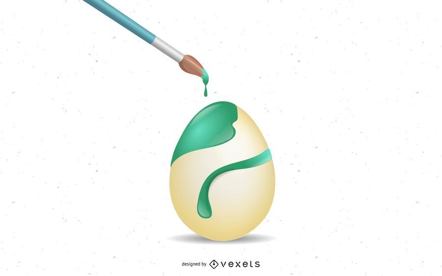 Realistic Brush Paint Easter Egg Realistic Brush Paint Easter Egg
