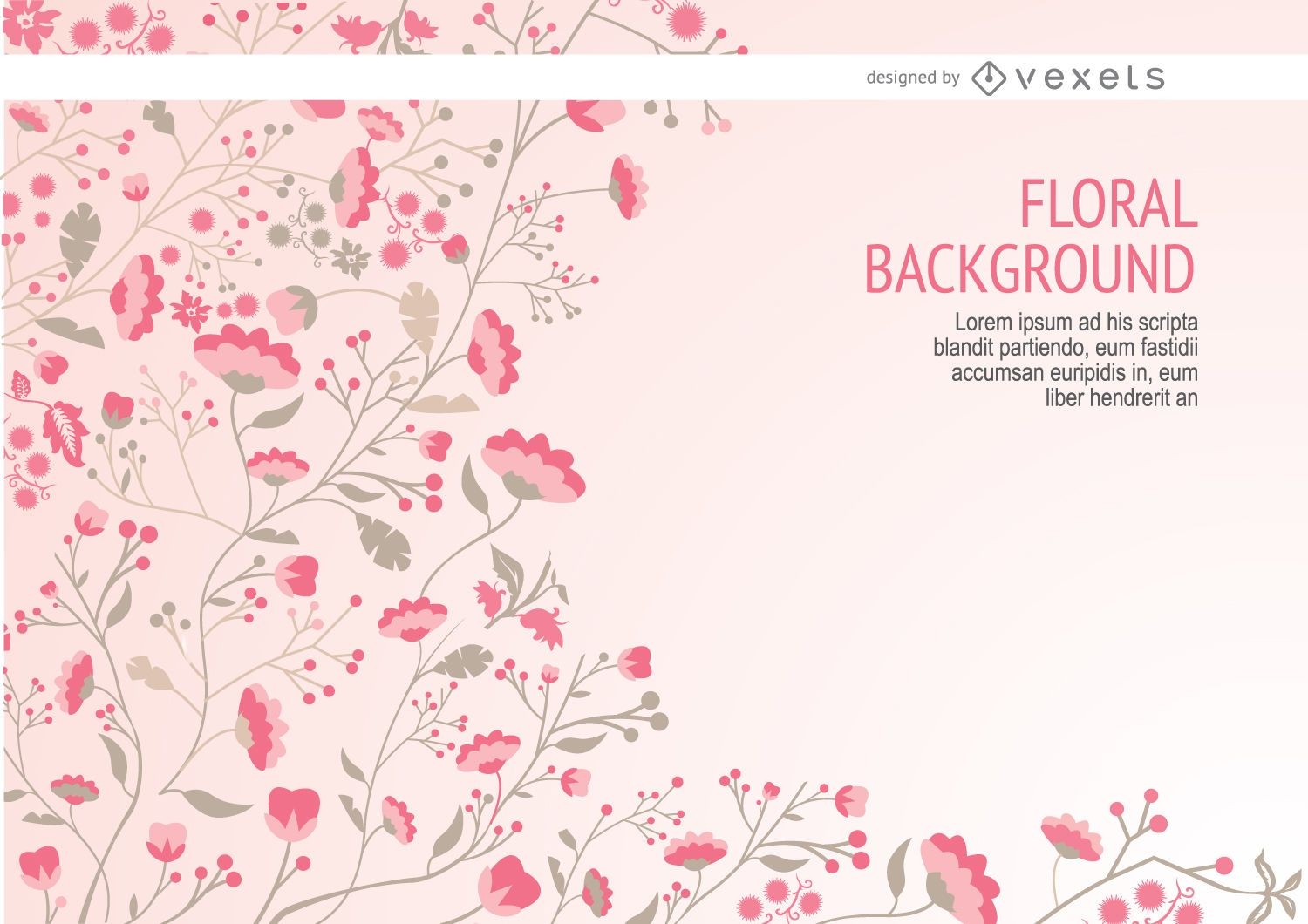 Pink long stems floral background