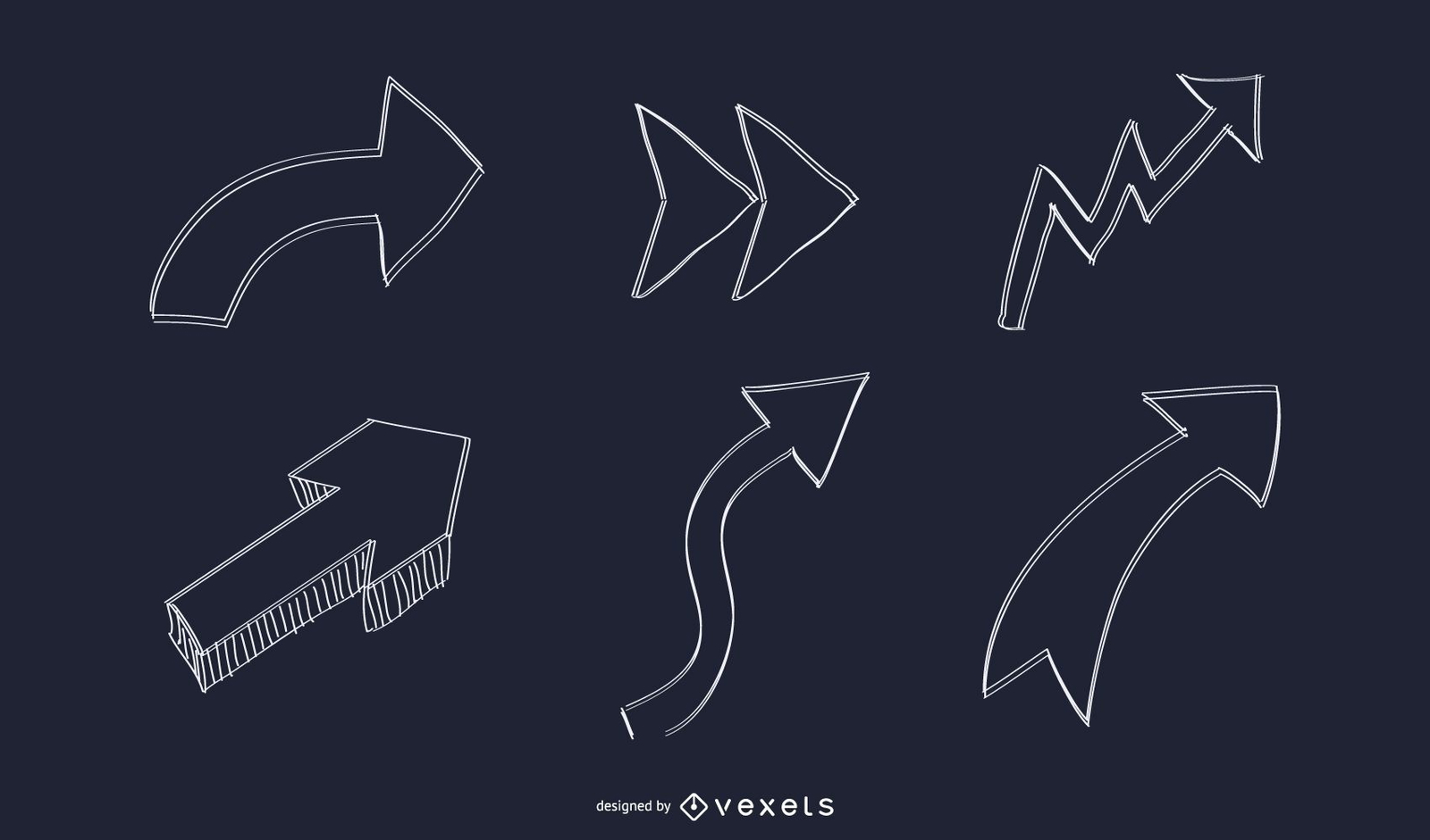 Abstract Hand Drawn Arrow Set