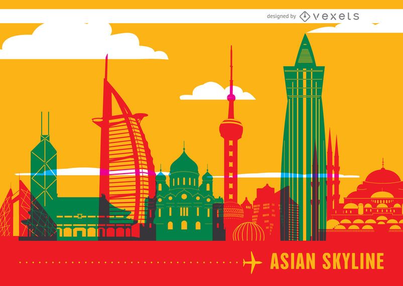 Asian skyline landmarks Asian skyline landmarks
