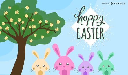 Fondo abstracto de dibujos animados feliz Pascua