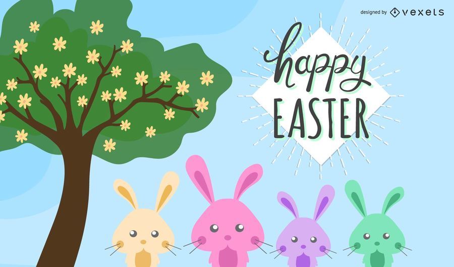 Abstract Happy Easter Cartoon Background Abstract Happy Easter Cartoon Background