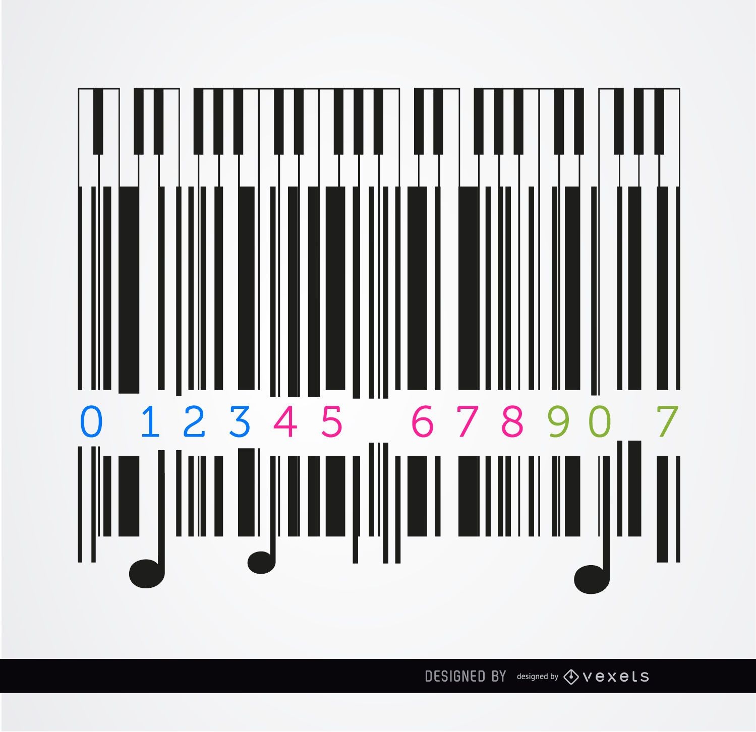 Codebar piano musical design