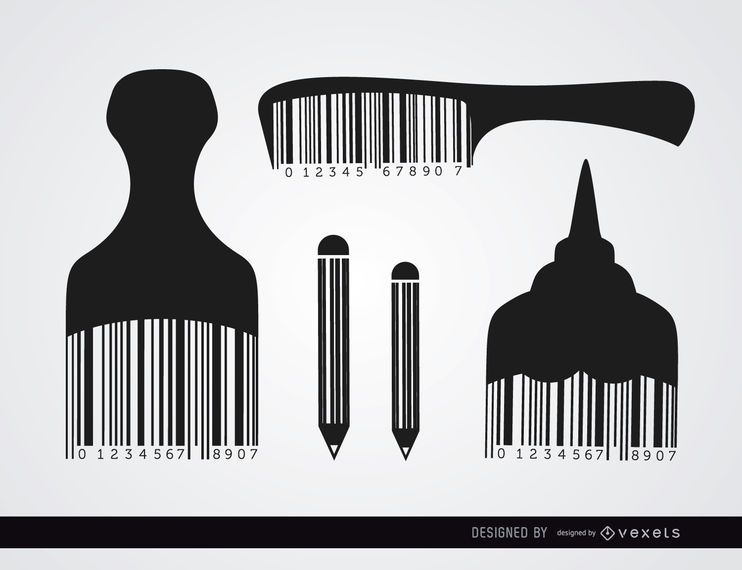 Comb pencils cream codebars Comb pencils cream codebars