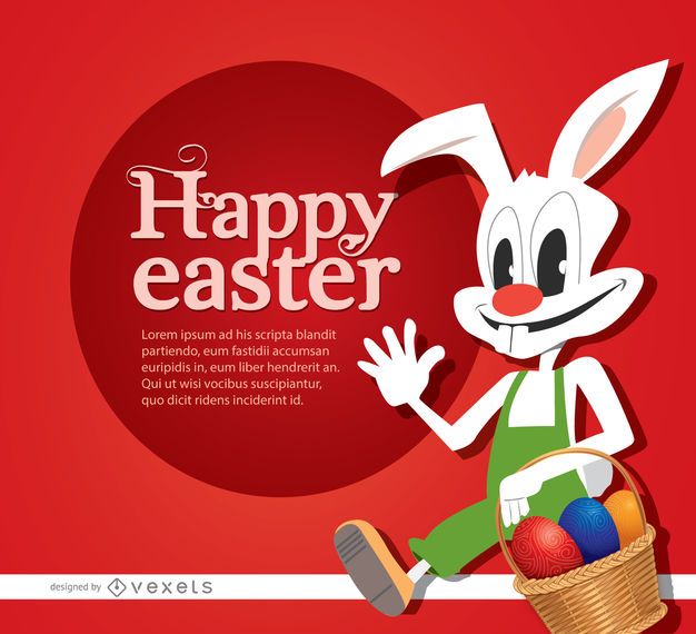 Pascua huevos de conejo de dibujos animados canasta Pascua huevos de conejo de dibujos animados canasta