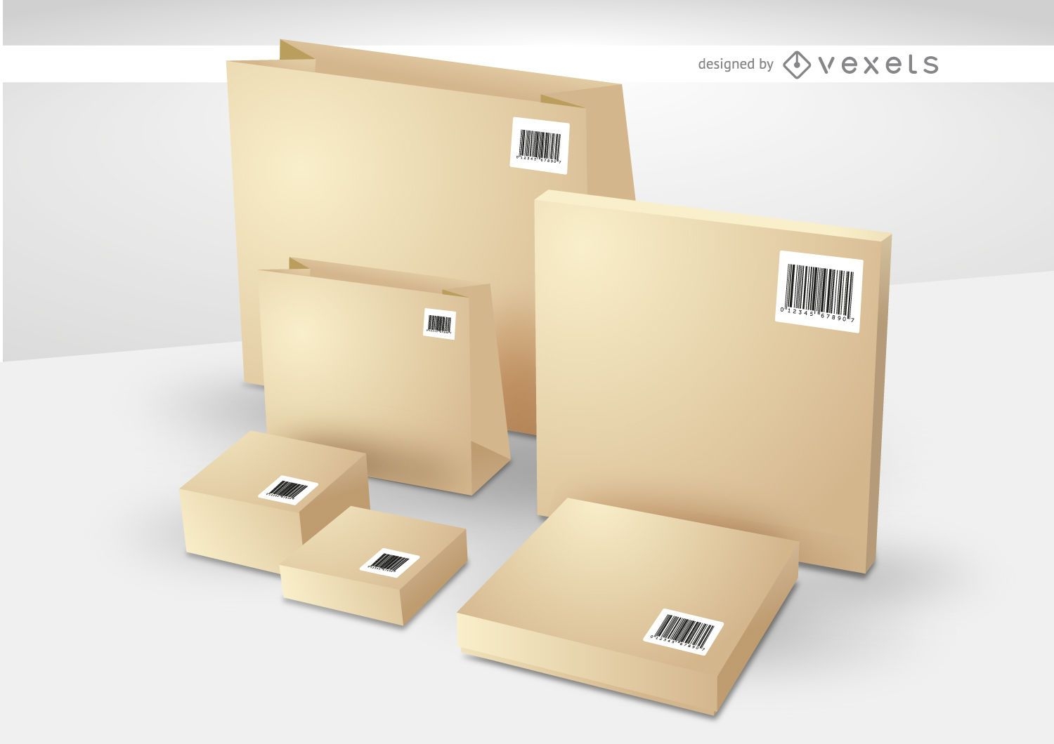 Boxes and bags with codebars
